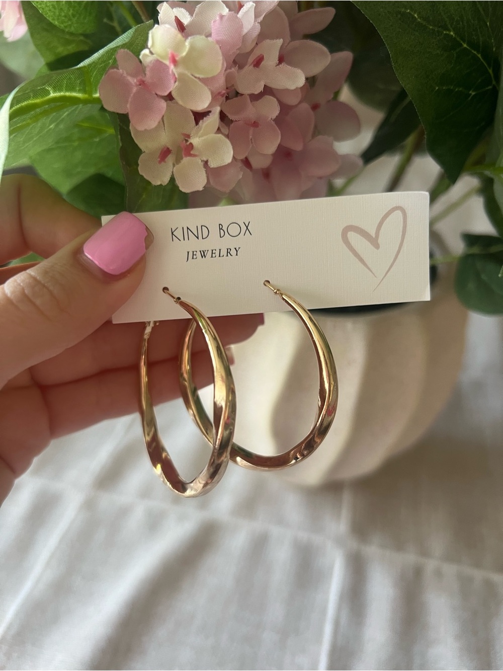 Gold Twisted Hoop Earrings